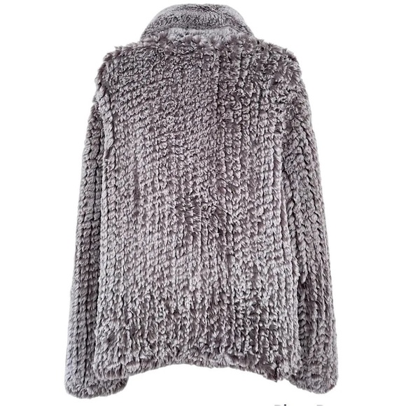 Avec Les Filles Women's Sz M Gray Faux Fur Full Zip Coat Jacket - Picture 3 of 9